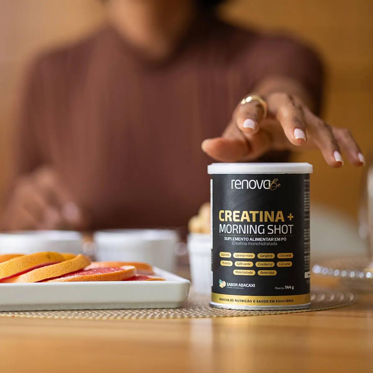 Homem com Creatina + Morning Shot Sabor Abacaxi