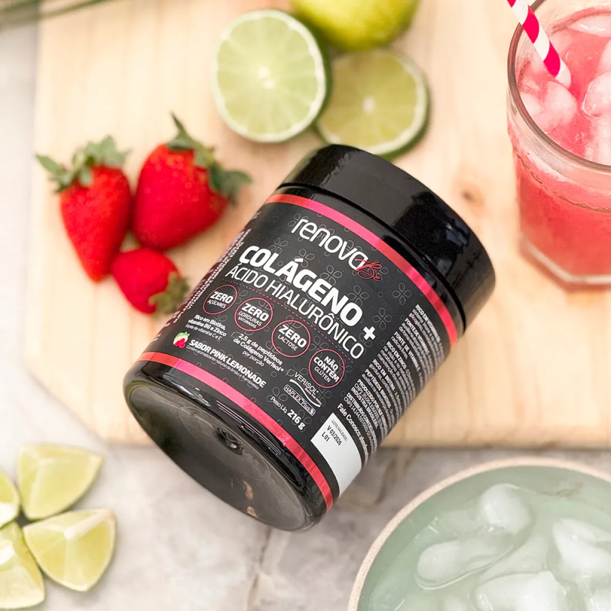 Colágeno com Ácido Hialurônico - Pink Lemonade